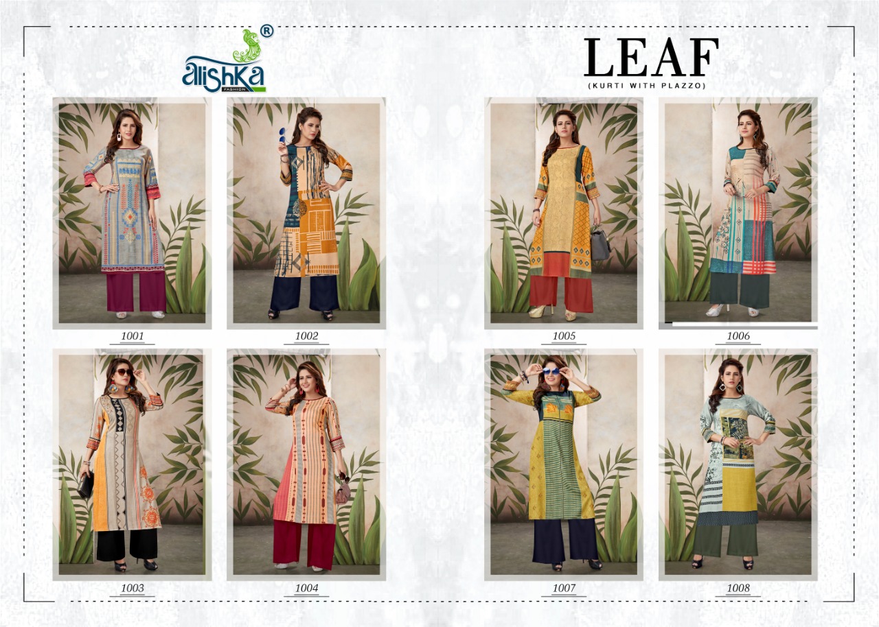 Alishka Fashion leaf digital printed beautiful Kurties