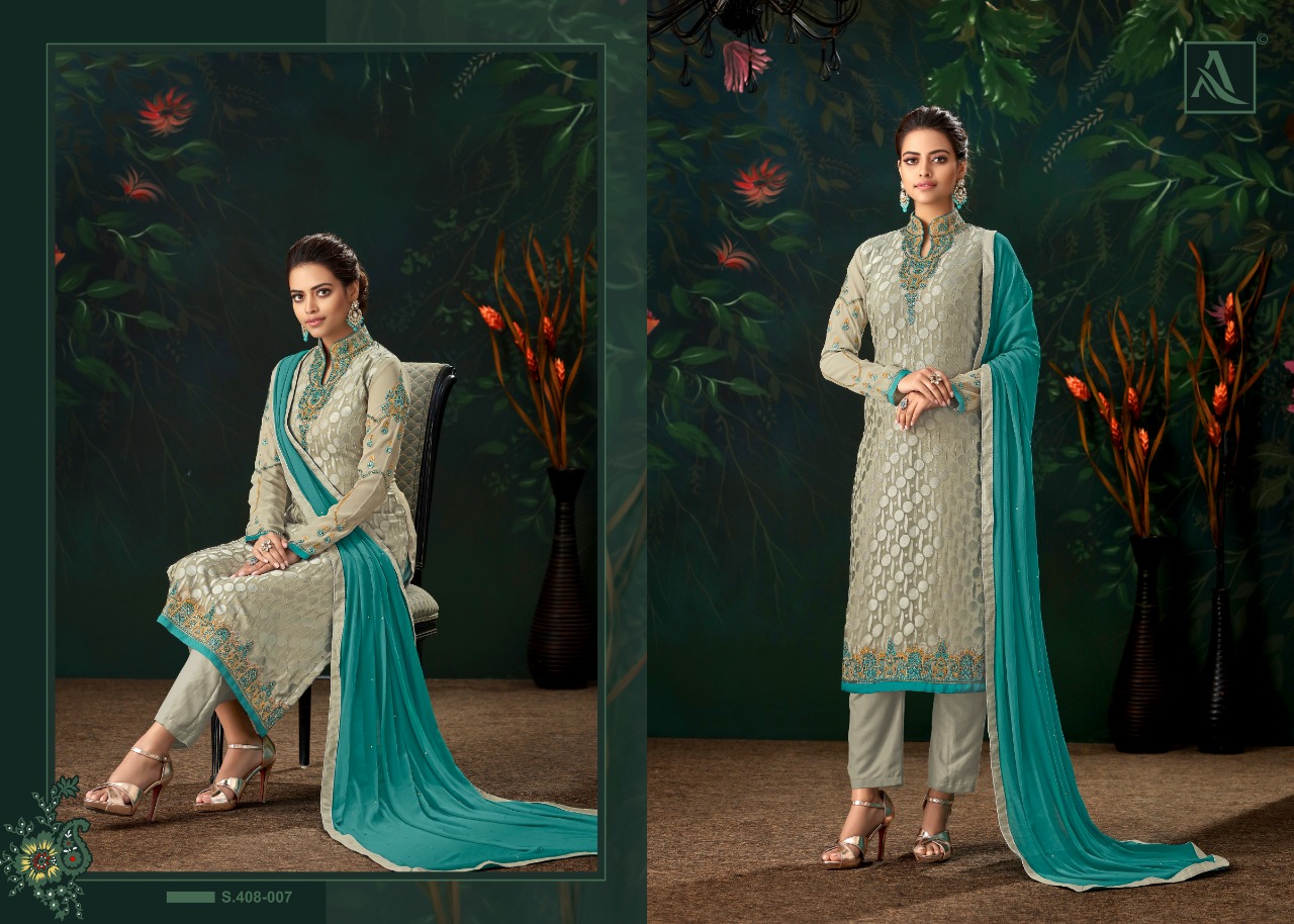 Alok suit ruhani Premium collection of embroidery Salwar suit