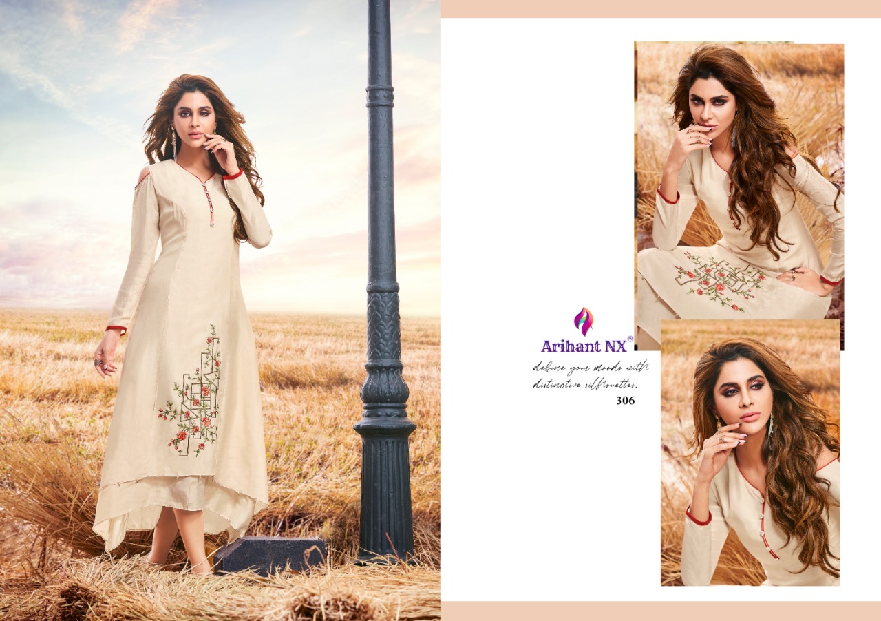 Arihant Designer Upstylish heavy embroidery work with diamond in pure Viscos masline silk at wholesale prices