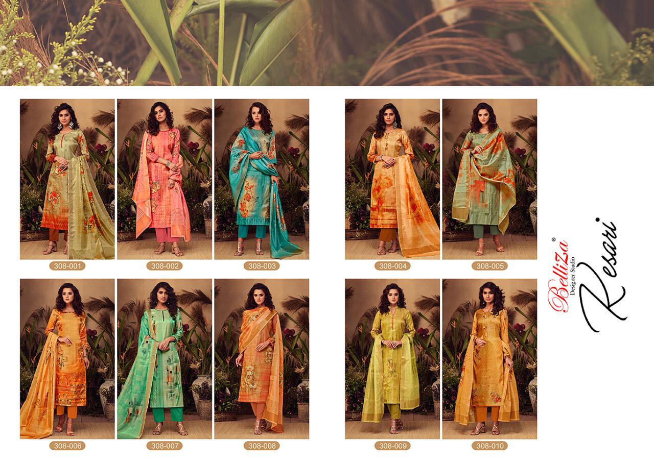 Belliza designer studio kesari digital printed salwar kameez collection