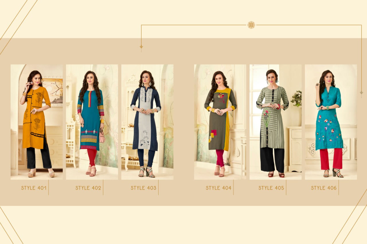Diksha fashion maahi vol 4 silk rayon casual wear kurties exporter