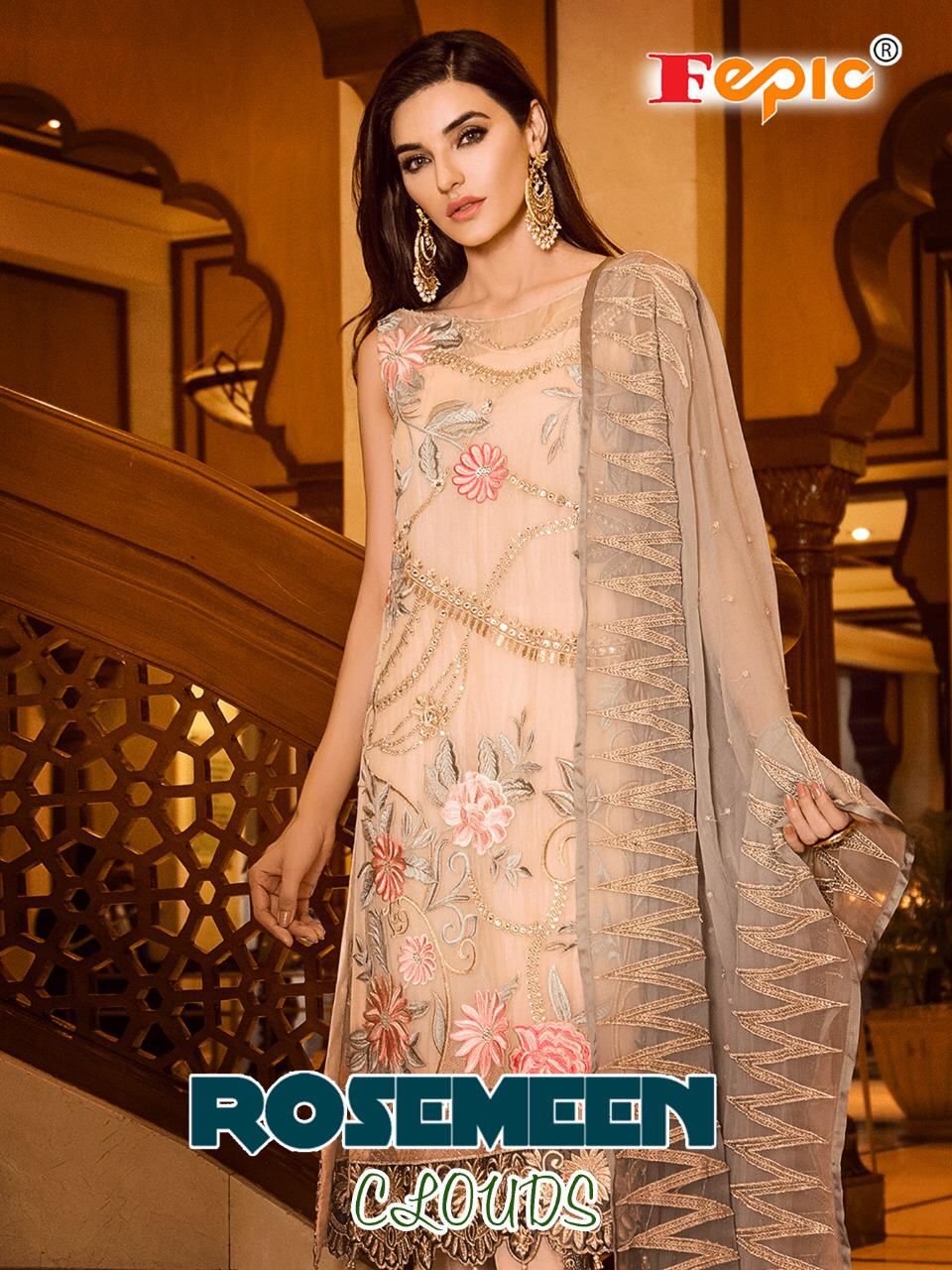 Fepic rosemeen Clouds Pakistani concept Salwar suit material wholesaler