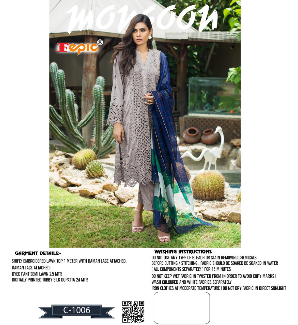 Fepic rosemeen monsoon pakistani concept dress Material collection
