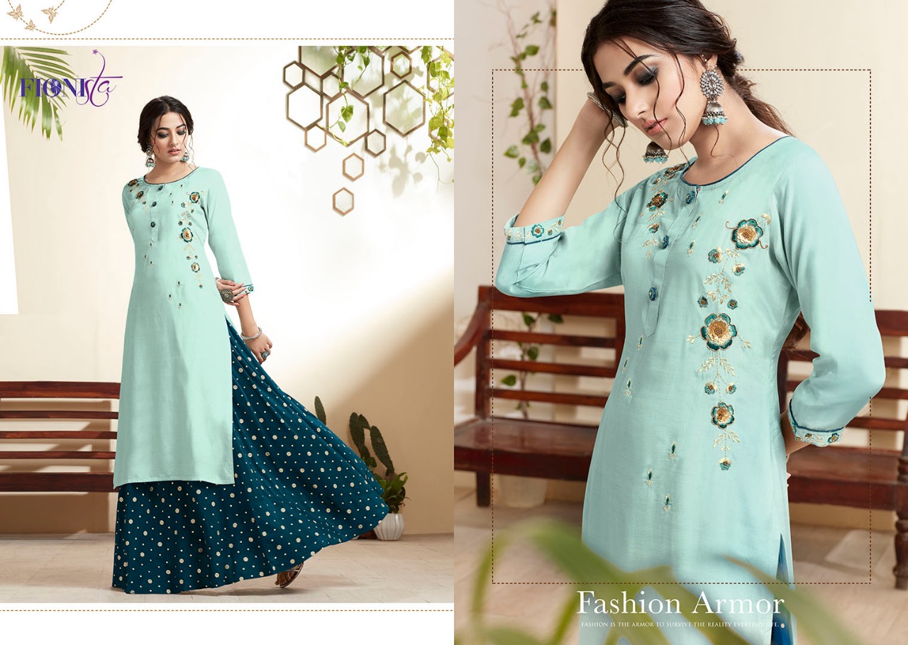 Fionista blossom kurti with skirt festive wear collection