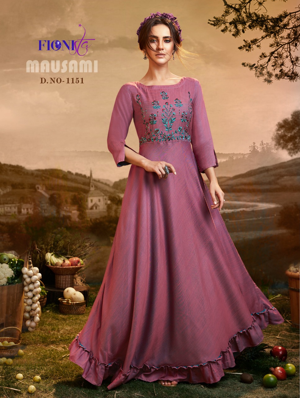 Fionista mausami long evening gown party wear collection