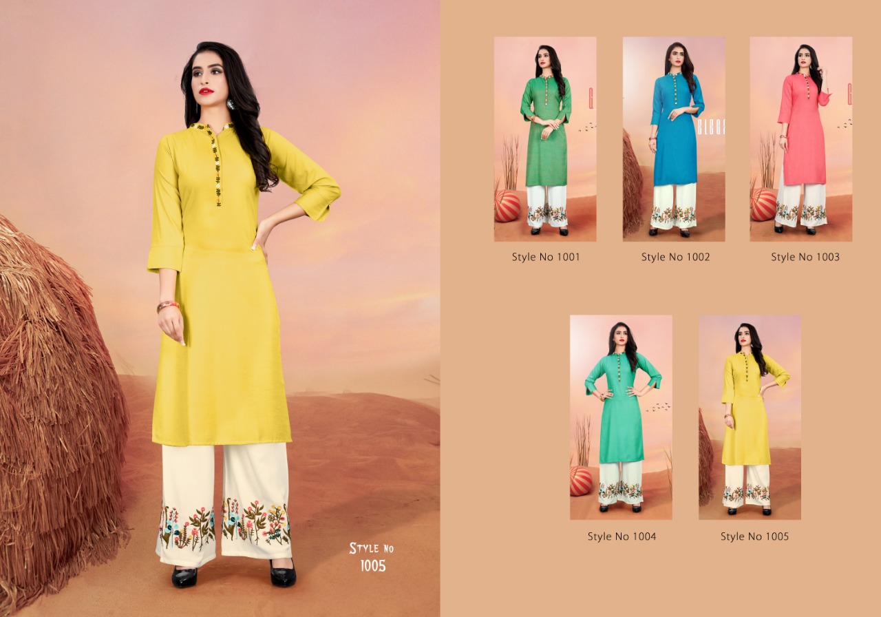 Gallberry amanta vol 5 fancy kurti with plazzo collection wholsaler