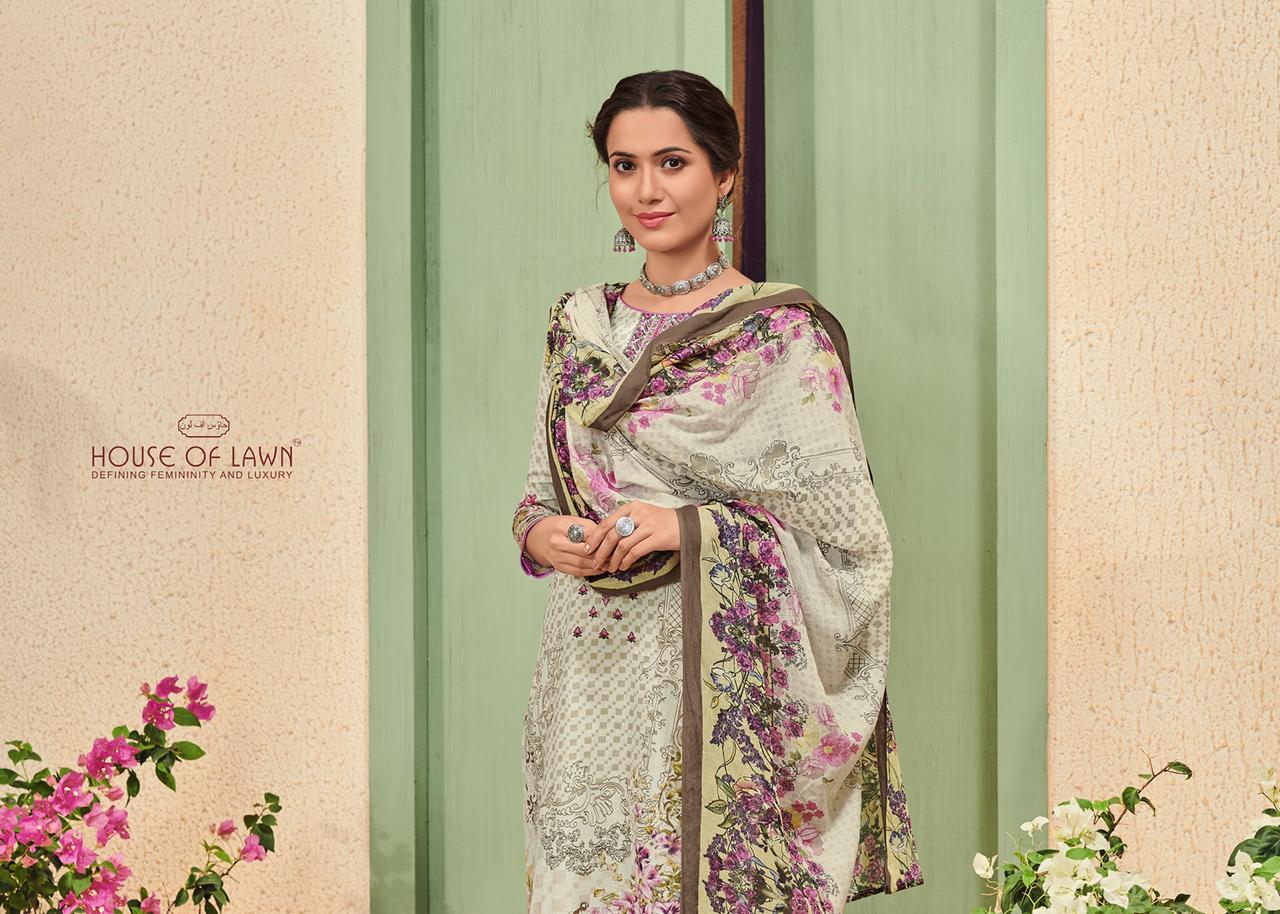 House of lawn roohi karachi lawn printed embroidered salwar suit Material