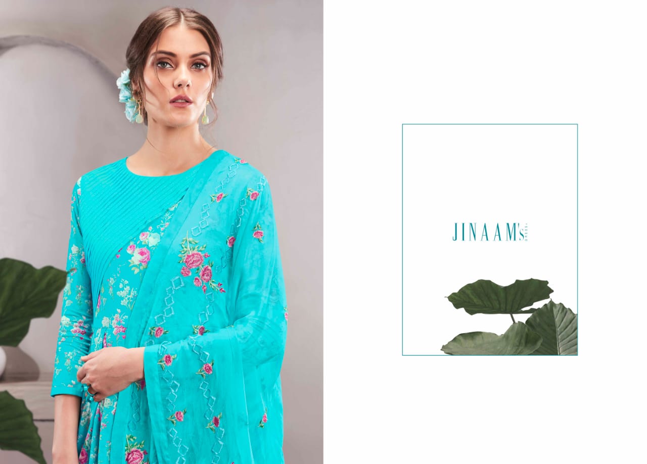 Jinaam dress mahreen party wear cotton suits at wholesale rate