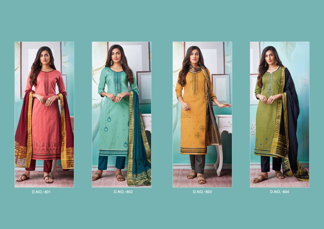 Kalarang creation amrut vol 2 embroidered cotton silk salwar kameez collection at wholesale rate