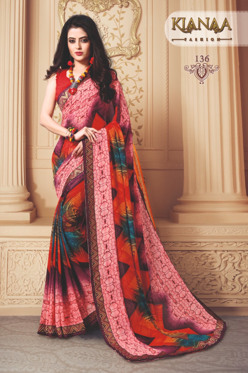 Kianaa apsara beautiful collection of printed sarees in wholesale price