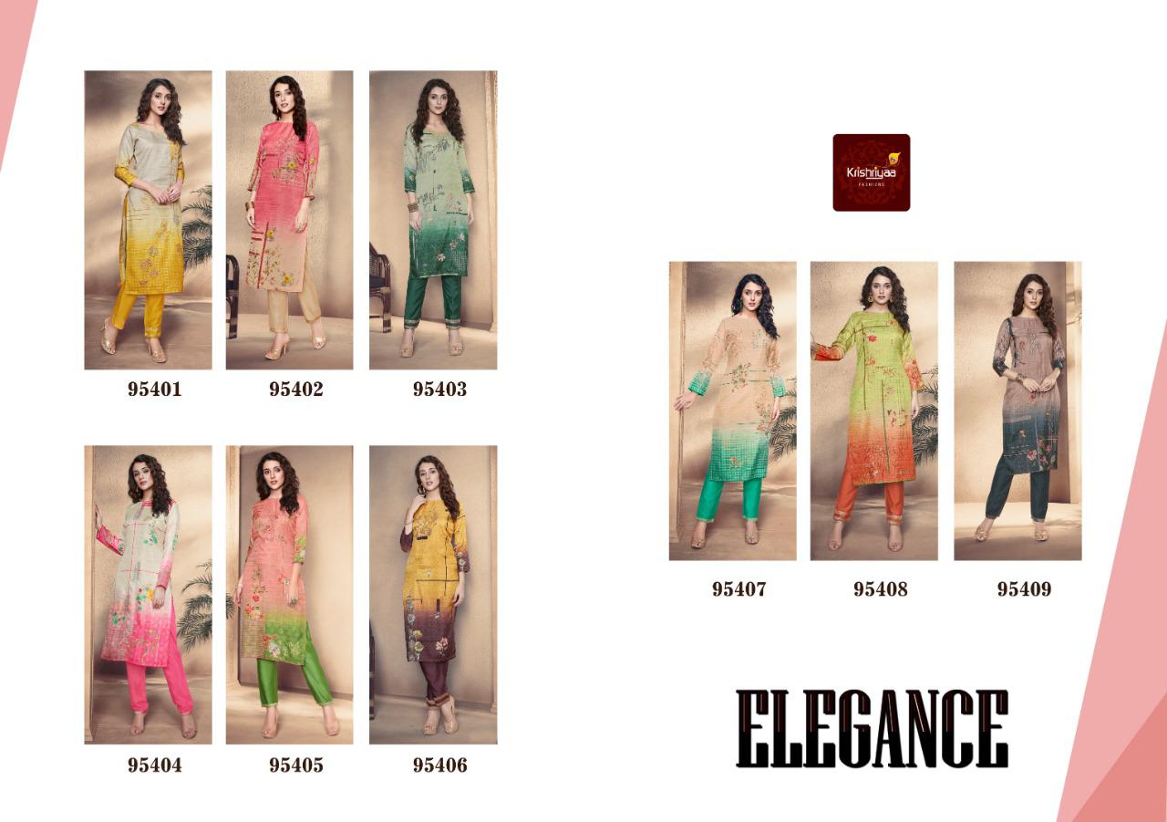 Krishriyaa elegance digital printed silk kurties with cotton pants collection