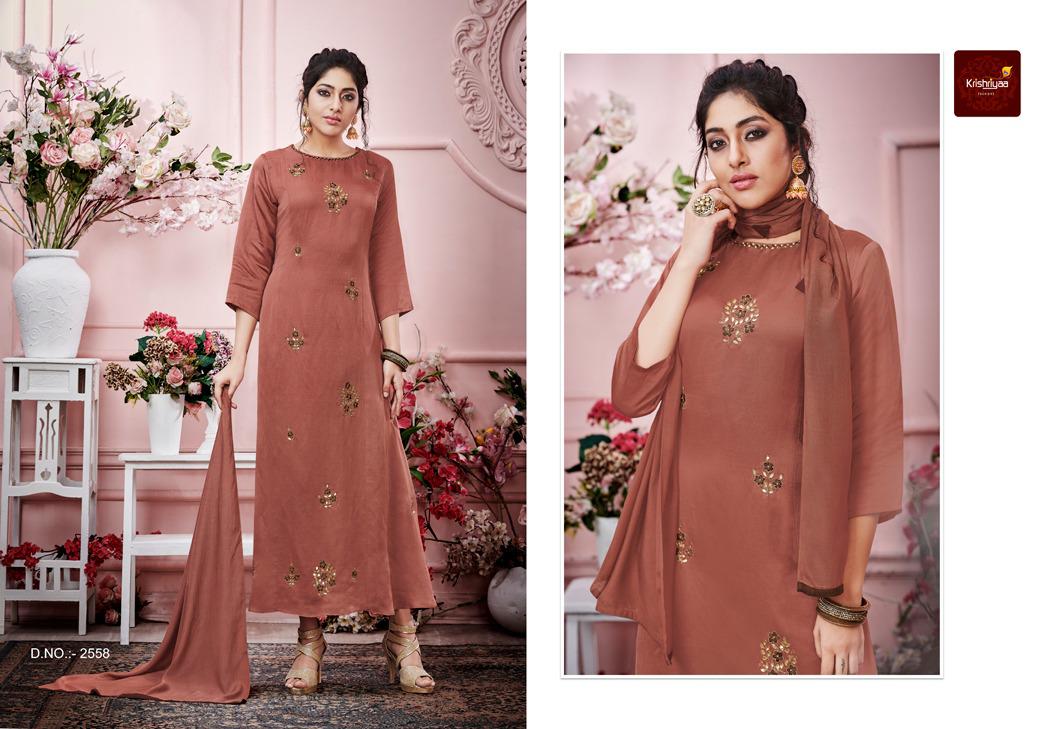 Krishriyaa krystal vol 1 silk straight gowns with dupatta collection