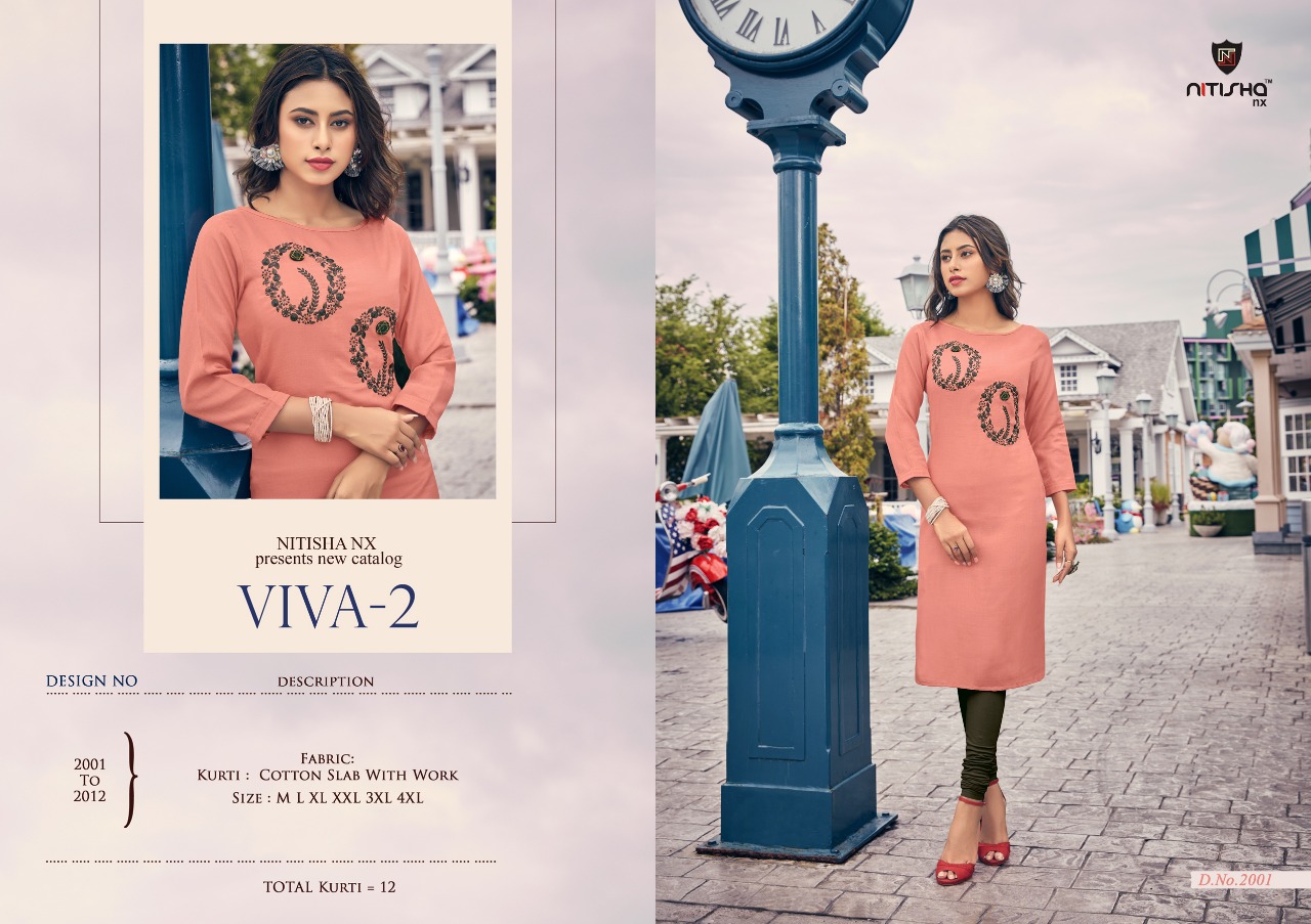 Nitisha nx viva vol 2 casual wear kurties online supplier