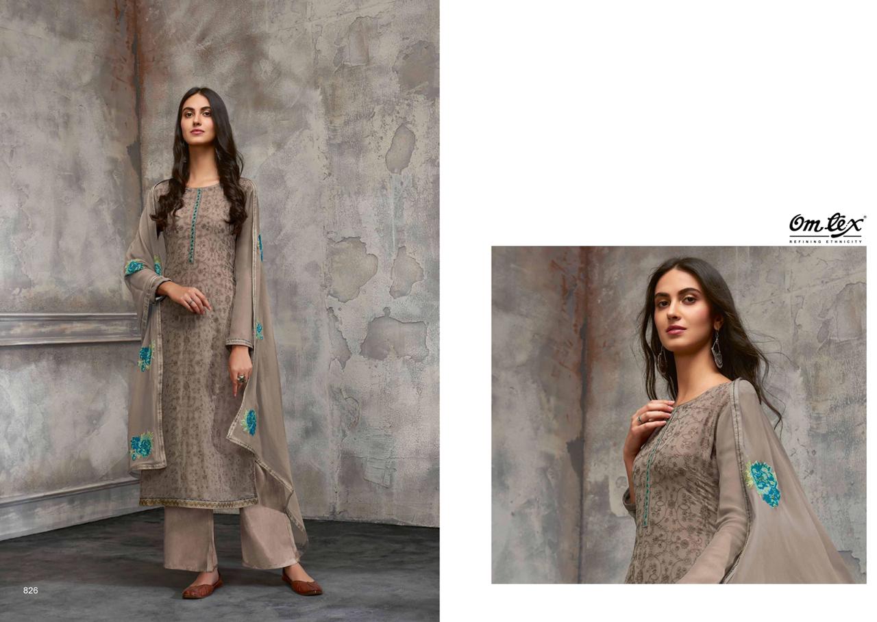 Om tex breeze attractive color embroidery suit made of georgette fabric