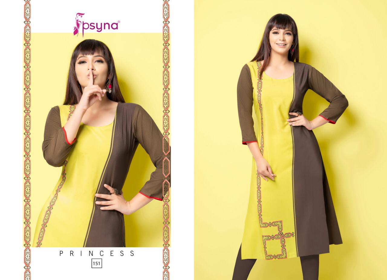 Psyna princess vol 15 ready to wear daily wear digital printed rayon kurties collection