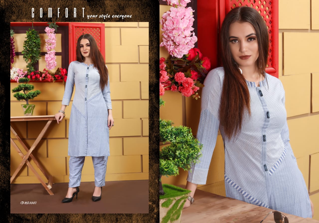 Rajlaxmi fashion pavithra cotton kurti with pants collection