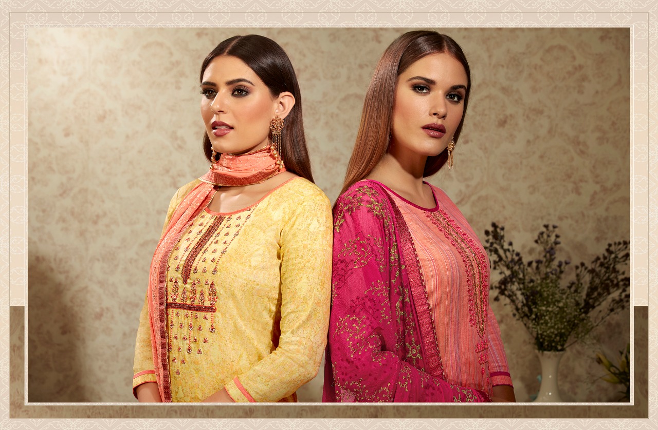 Ramaiya alfaaz cotton embroidered salwar kameez collection at wholesale rate