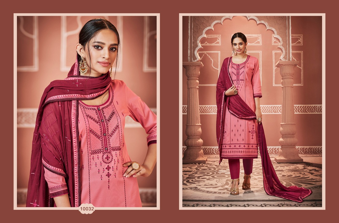 Ramaiya gulmohar jam silk designer salwar kameez collection