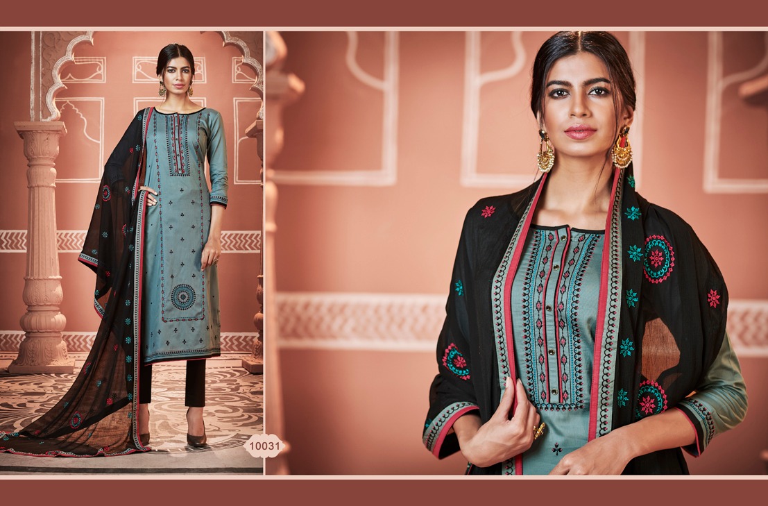 Ramaiya gulmohar jam silk designer salwar kameez collection