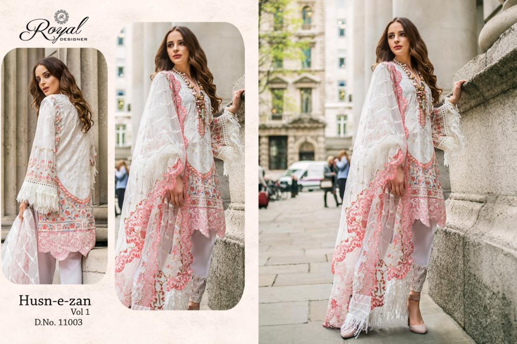 Royal Designer Husn E Zan Embroidered Cotton Pakistani Dress Material Collection
