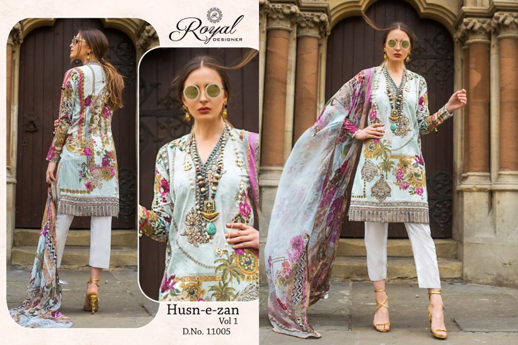 Royal Designer Husn E Zan Embroidered Cotton Pakistani Dress Material Collection