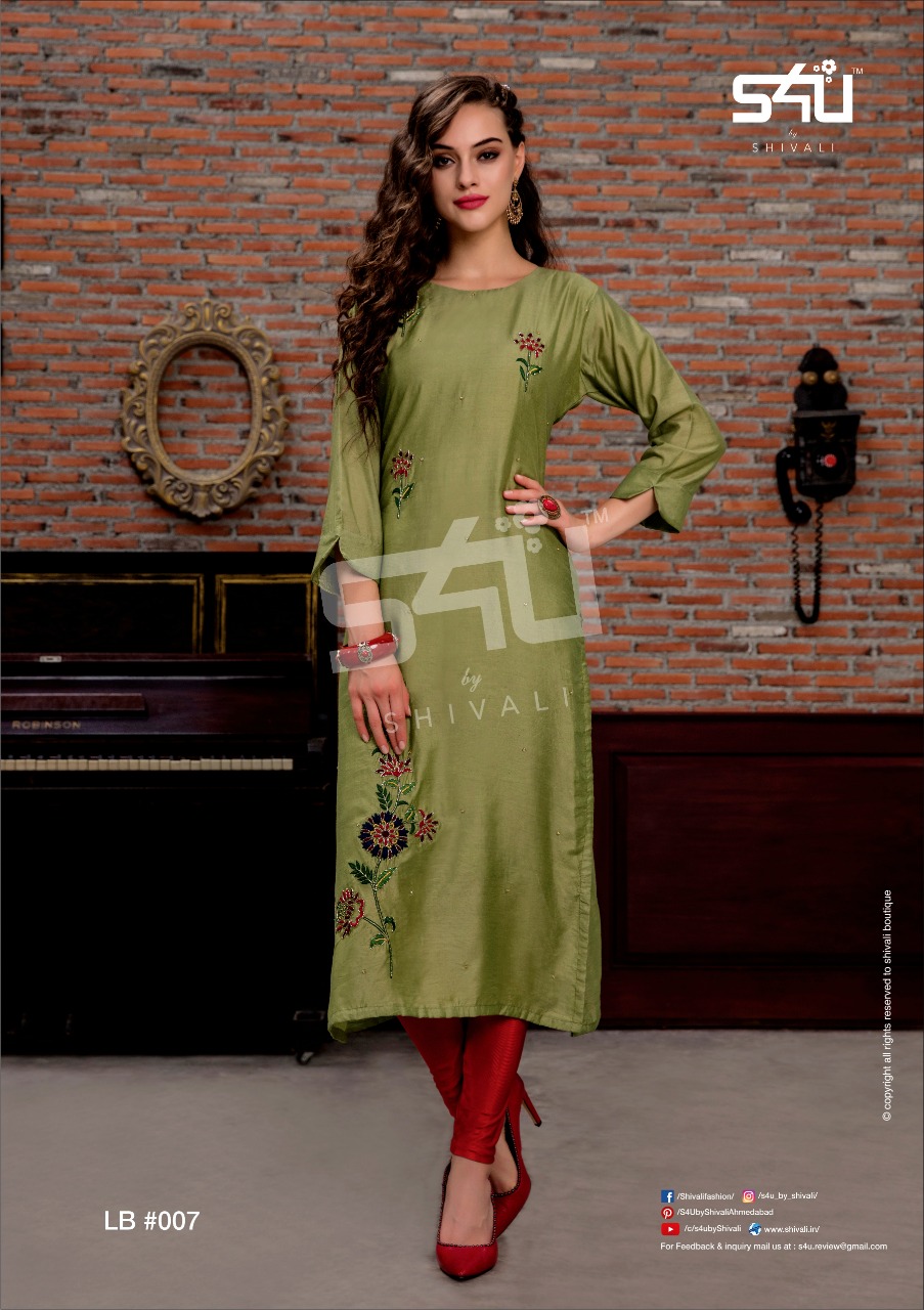 S4u by shivali la Bella party wear heavy muslin colourful long kurties collection