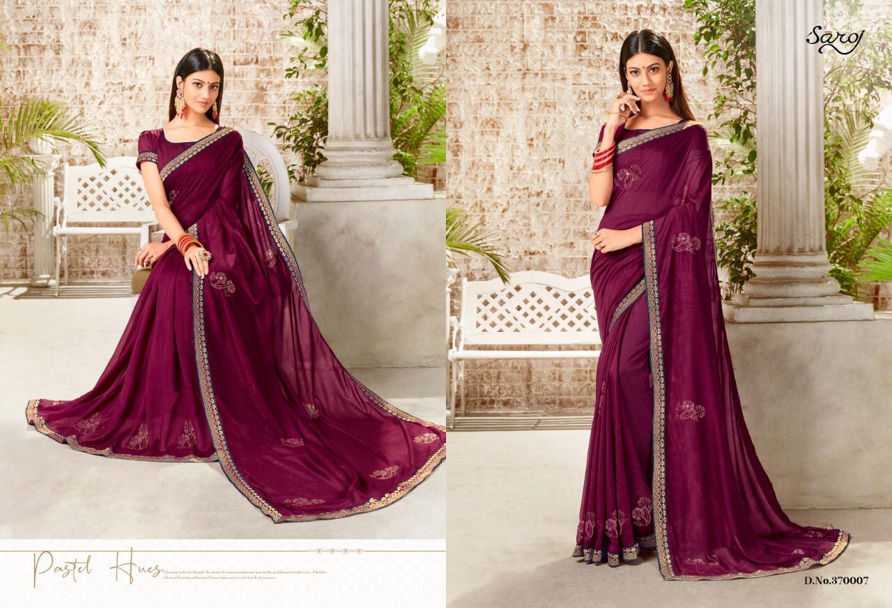 Saroj silk touch border printed saree in wholesale price