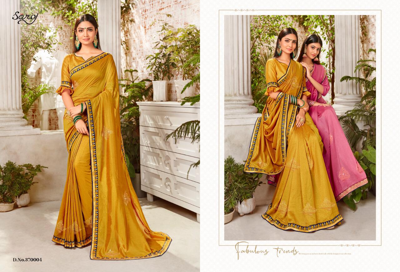 Saroj silk touch border printed saree in wholesale price