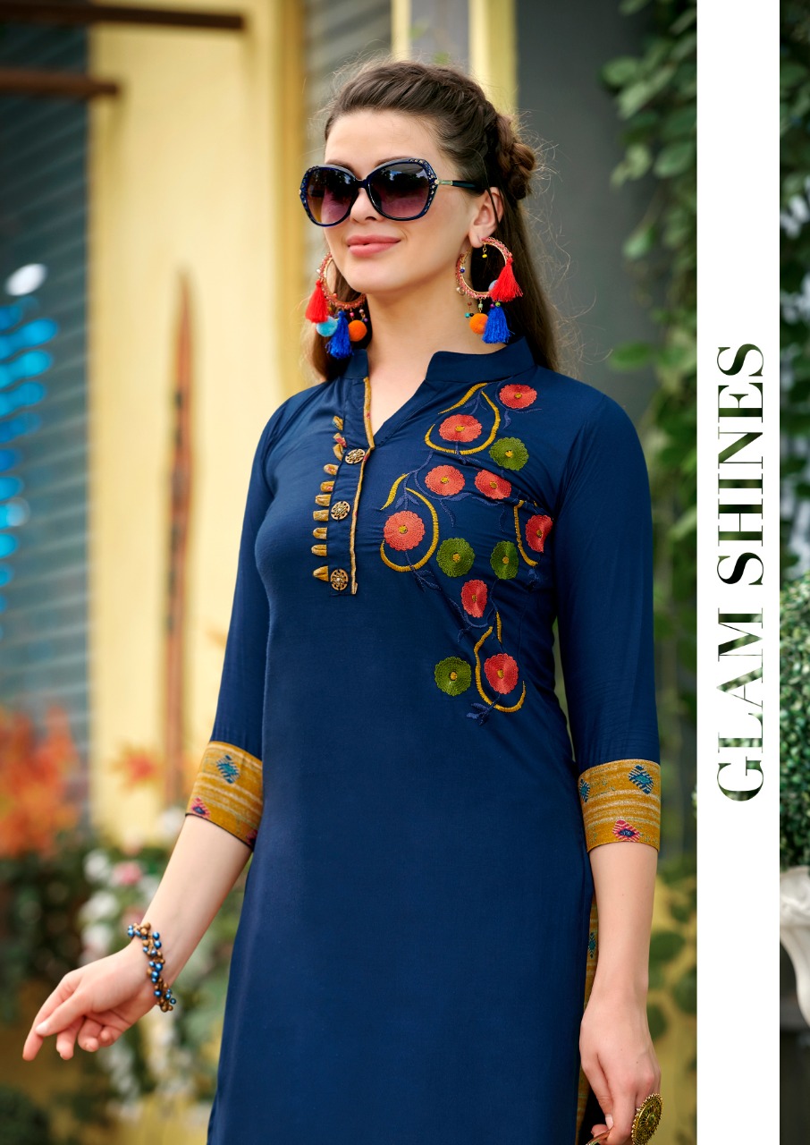 Sawan creation Dani vol 4 heavy rayon Work premium Collection Of Kurties with plazzo at wholesale prices