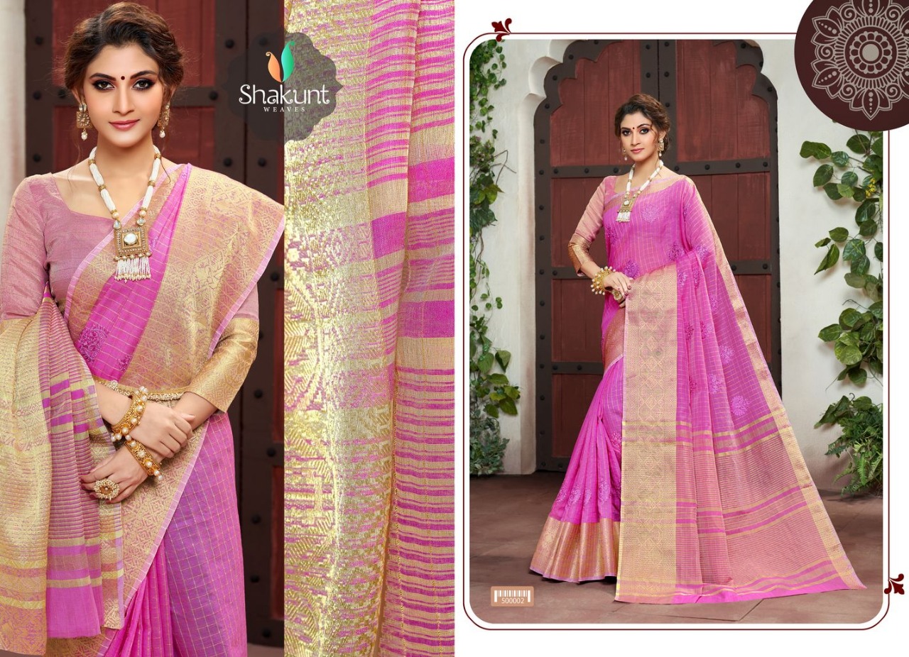 Shakunt weaves sabrina colourful festive wear sarees collection Wholesale supplier