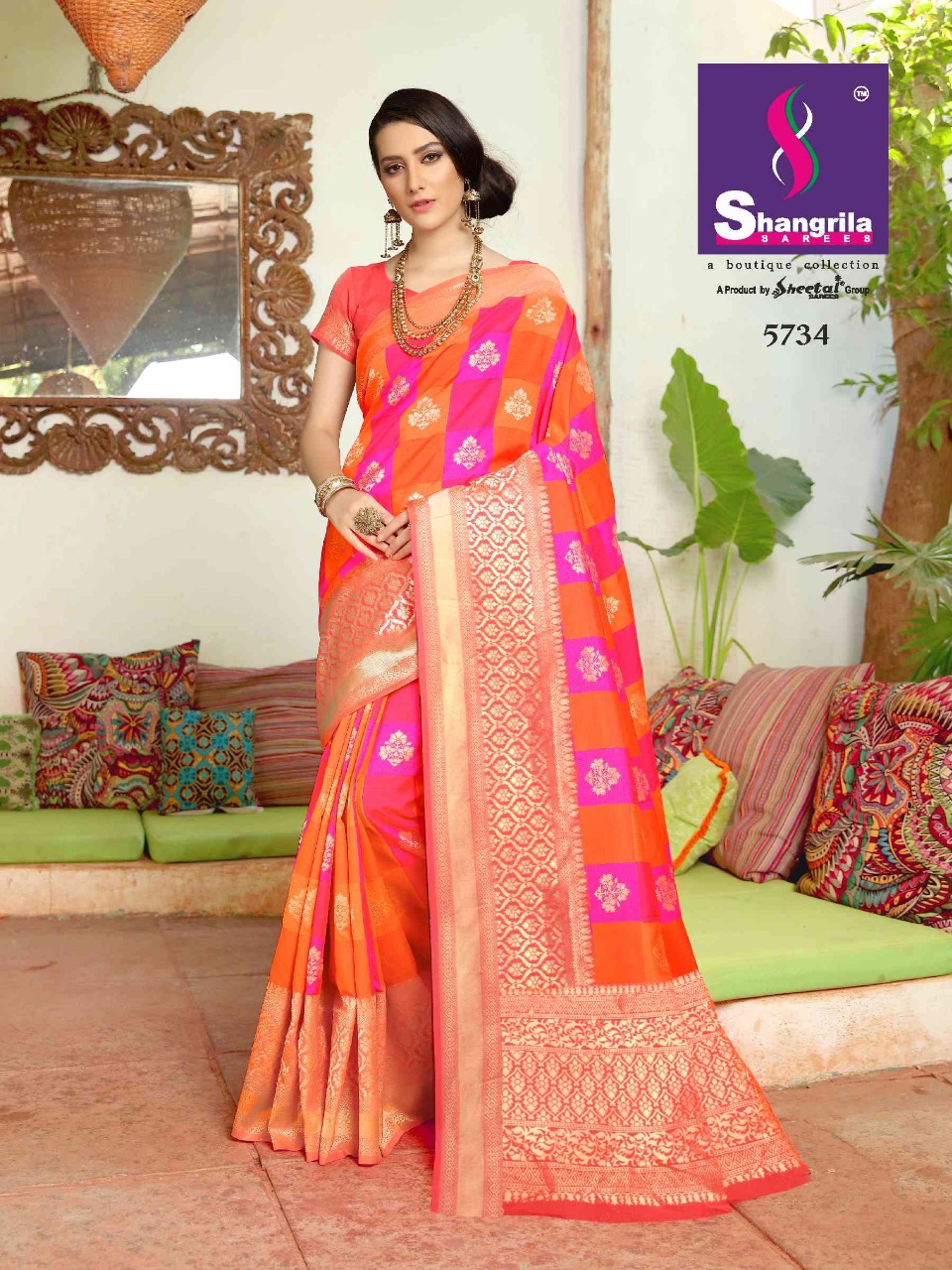 Shangrila gauri silk exculsive collection of colorful sarres
