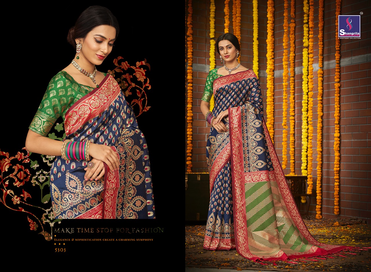 Shangrila Khushi silk Multi Coloured saree of pure weaving rich jari concept with exclusive rich fabrics