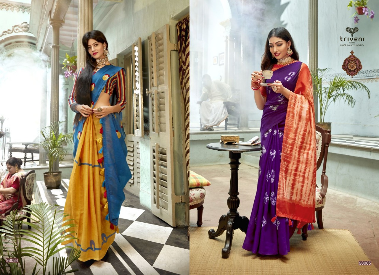 Triveni seher colorful collection of beautiful sarres