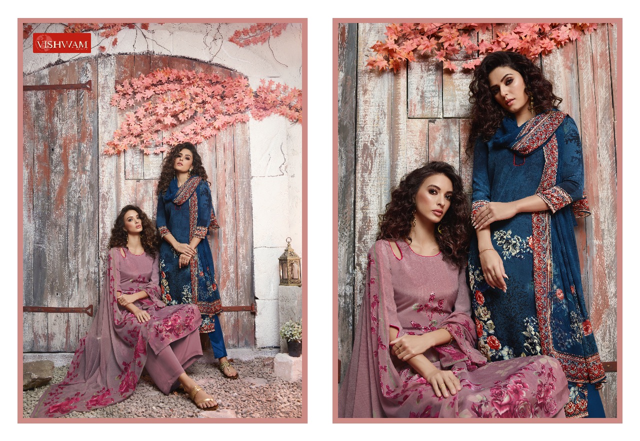 Vishwam fabrics cappuccino Vol-3 beautiful collection of printed Salwar suits in wholesale prices