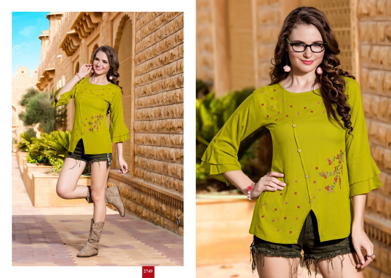 Yami fashion topsy vol 7 rayon embroidered short tops collection