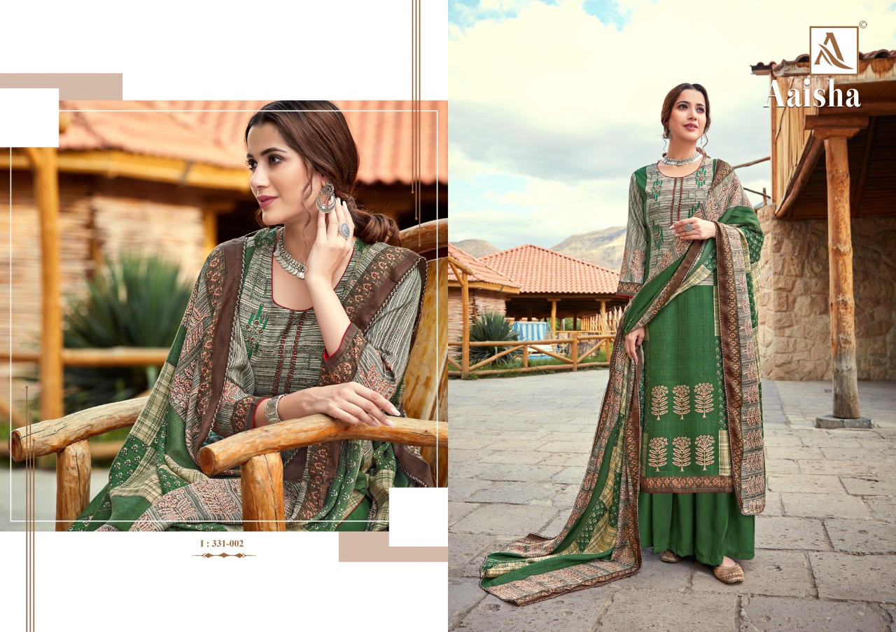 Alok suit aaisha stylish and beautifully designed pashmina Salwar Suits