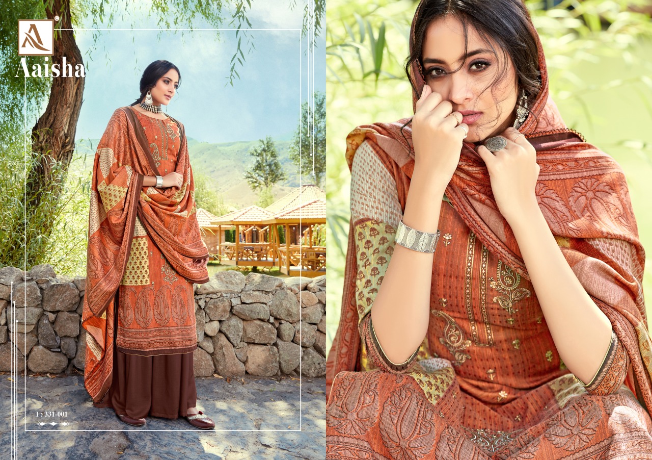 Alok suit aaisha stylish and beautifully designed pashmina Salwar Suits