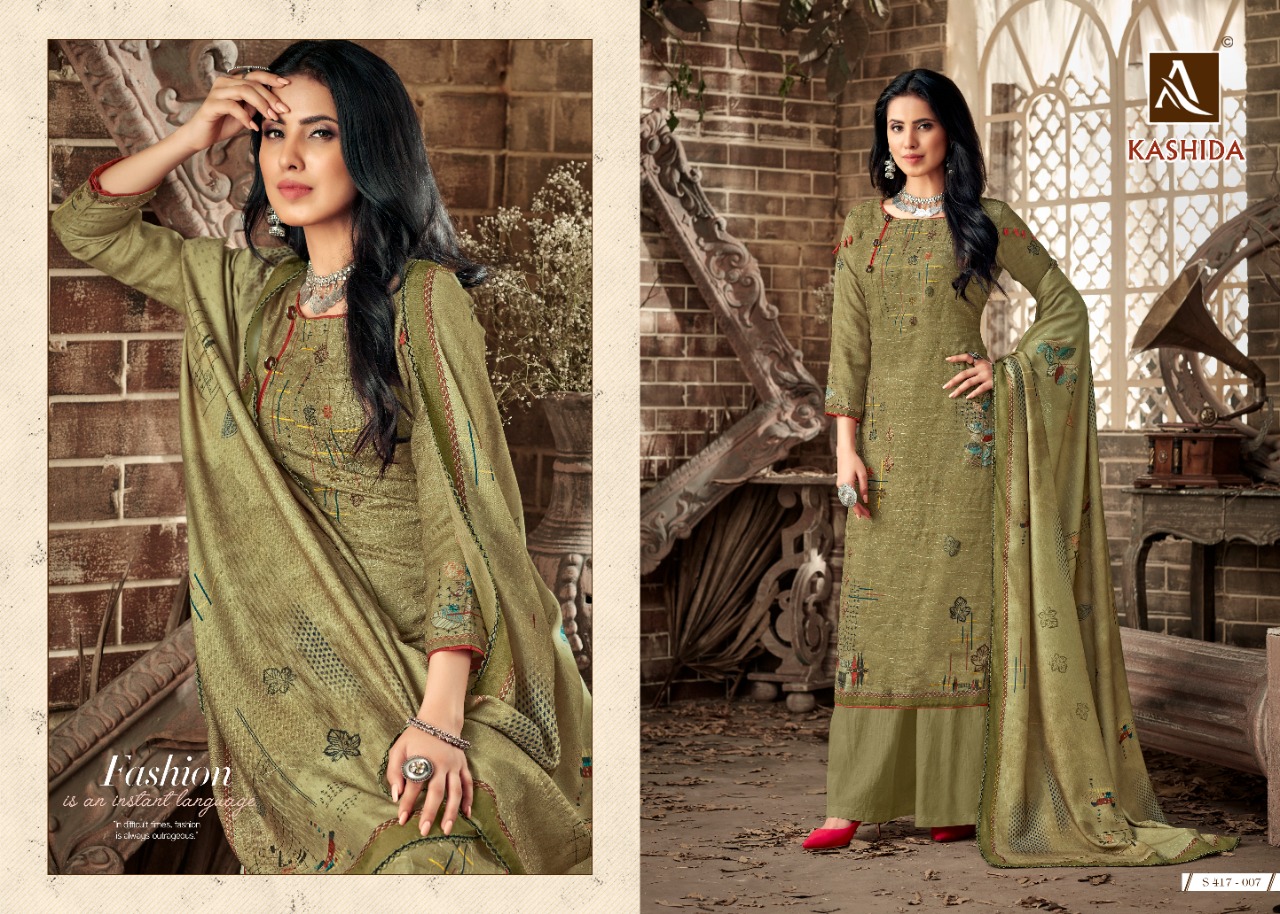 Alok Suit Kashida charming look Salwar suits in wholesale prices