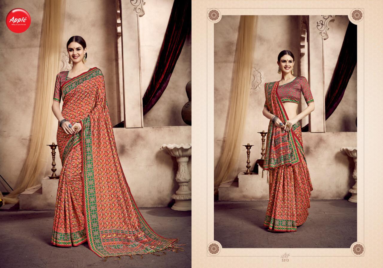 Apple saree rajwadi patola Vol-1simplicity in new and stylish printed sarees in wholesale prices
