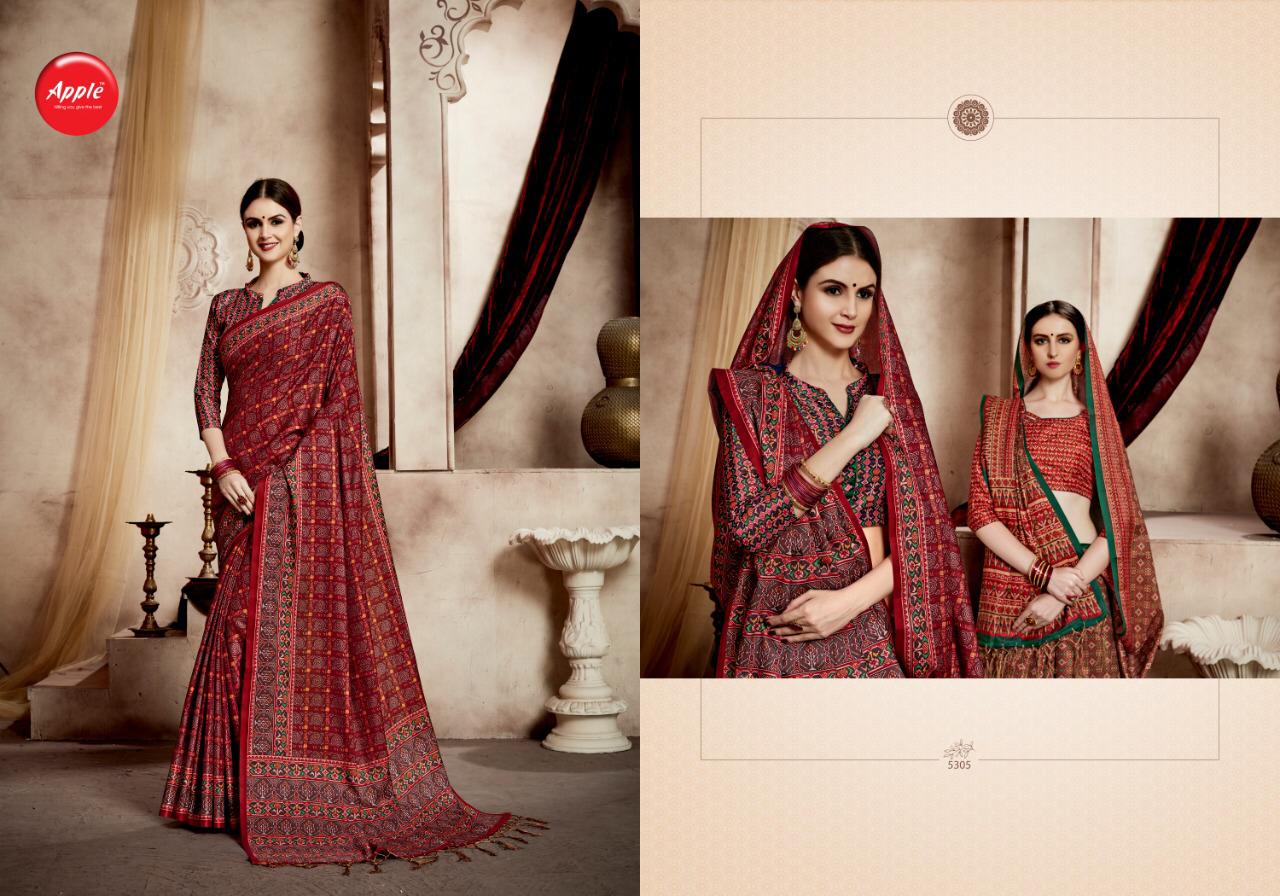 Apple saree rajwadi patola Vol-1simplicity in new and stylish printed sarees in wholesale prices