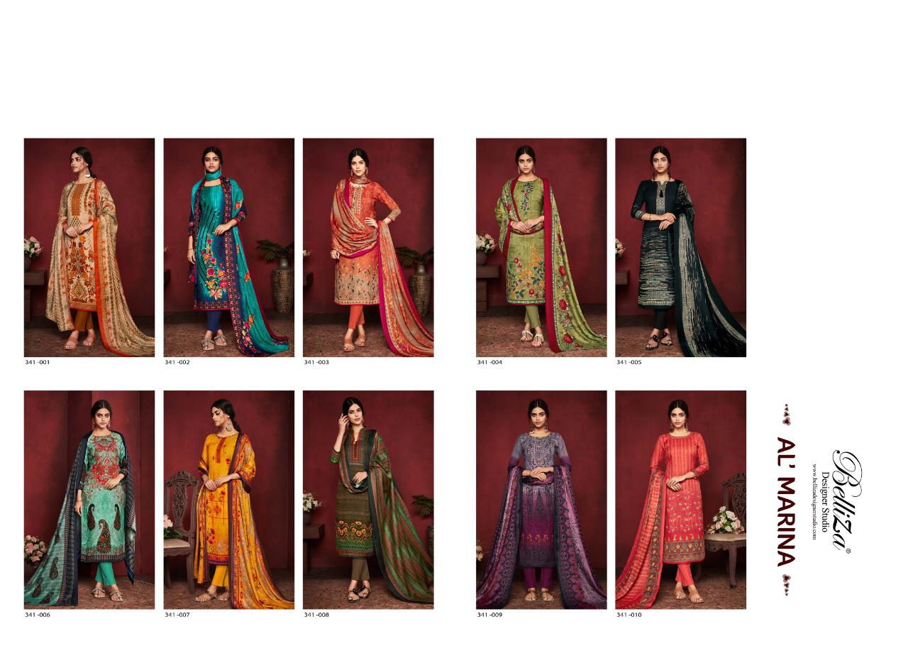 Belliza designer studio Al marina astonishing designed pashmina Salwar suits