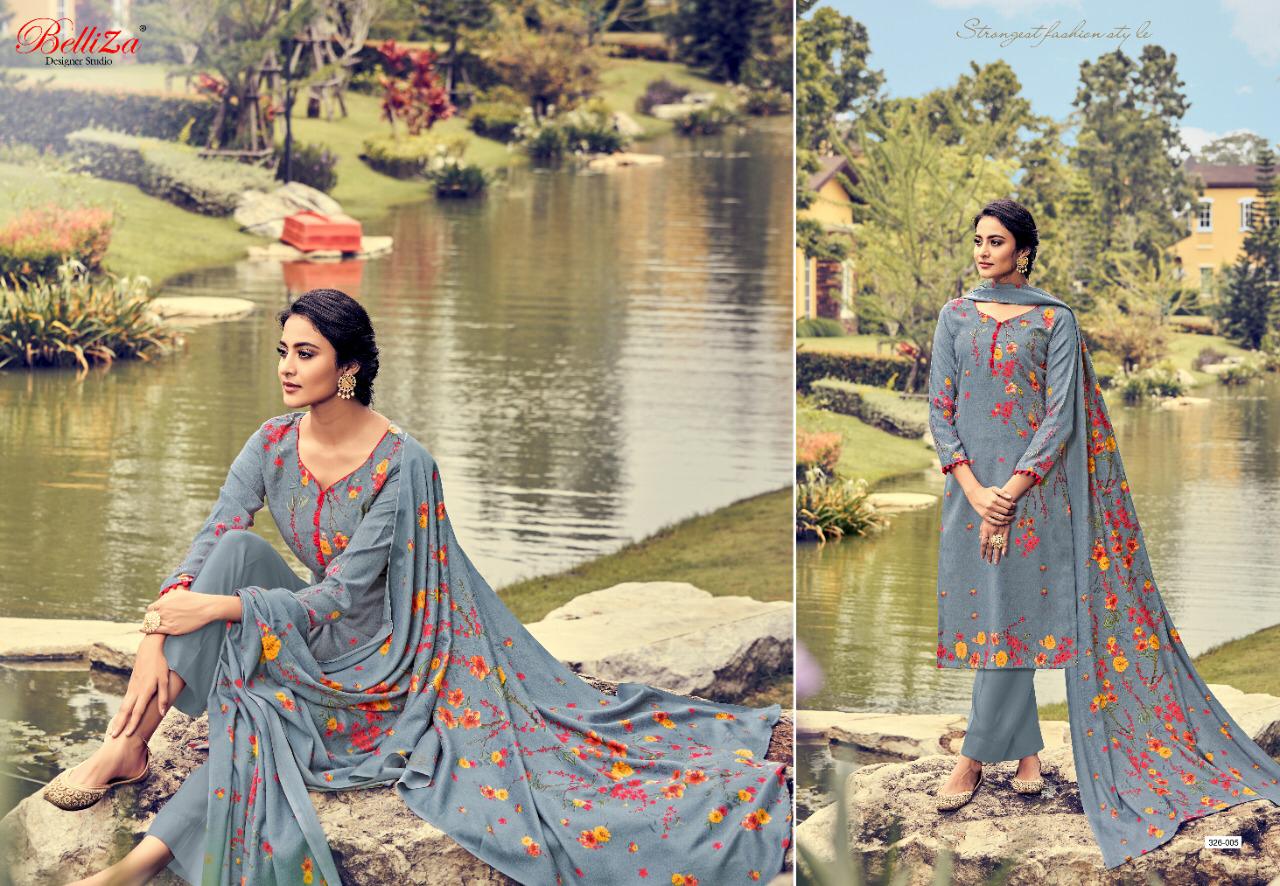 Belliza designer studio Ruhani vol-2 classy catchy look pashmina Salwar suits in wholesale prices