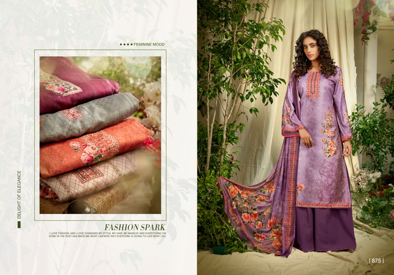 Bipson shahida beautifully designed unstitched pashmina dress material in wholesale price