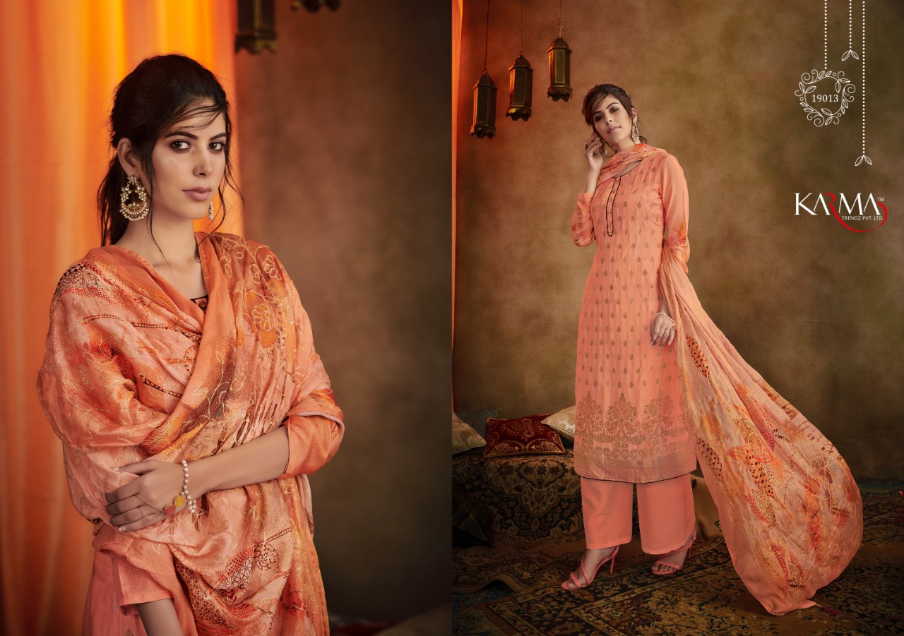 Karma trendz D.no-19008-19014 classy catchy look beautifully designed Salwar suits in wholesale prices