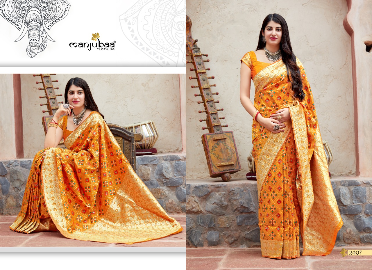 Manjubaa premium collection beautifully designed sarees in wholesale prices