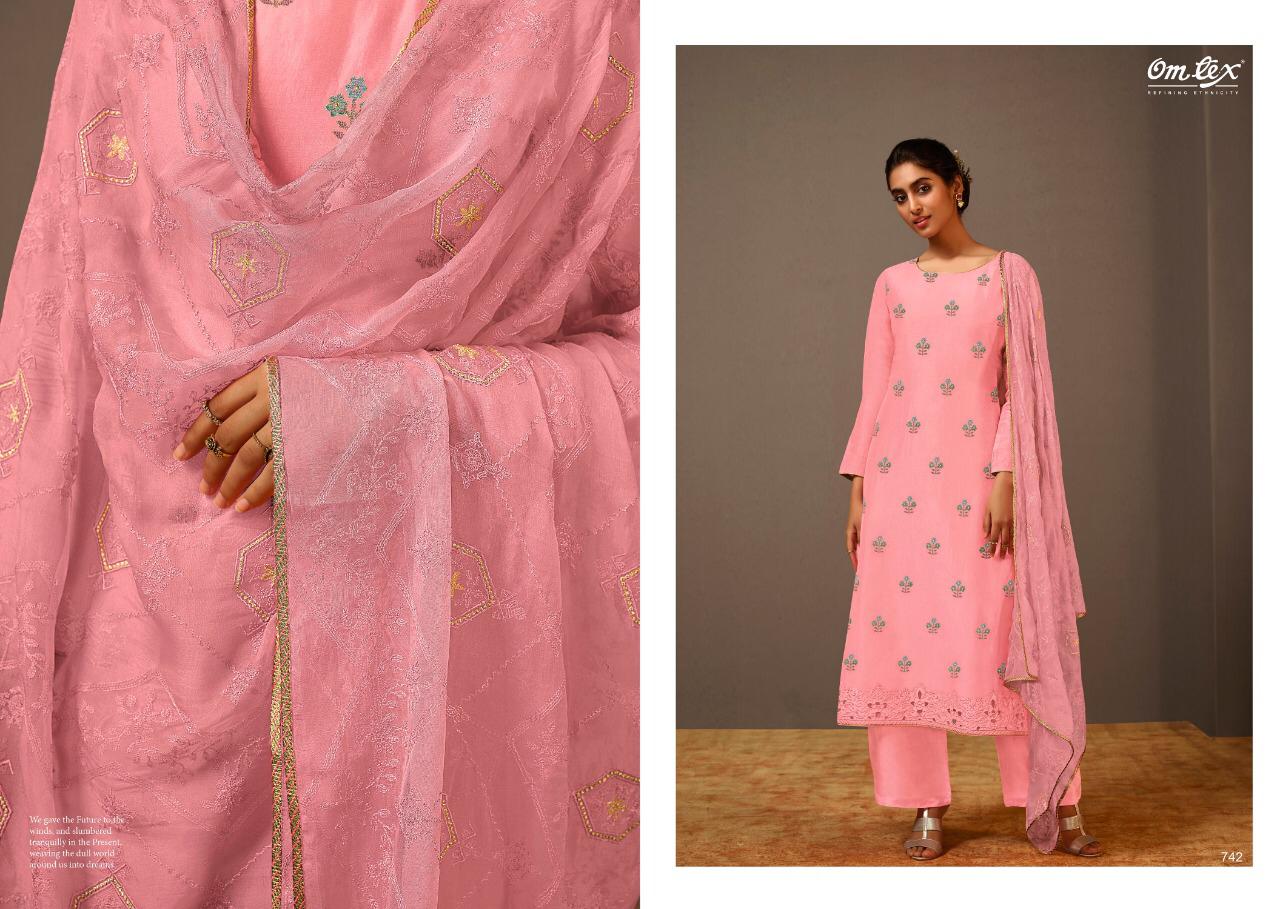 Om tex pareenita charming look embroidery Salwar suits in wholesale price