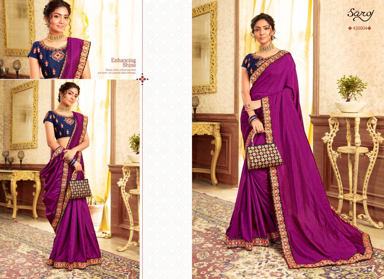 Saroj Charulata a new and stylish look sarees in factory prices