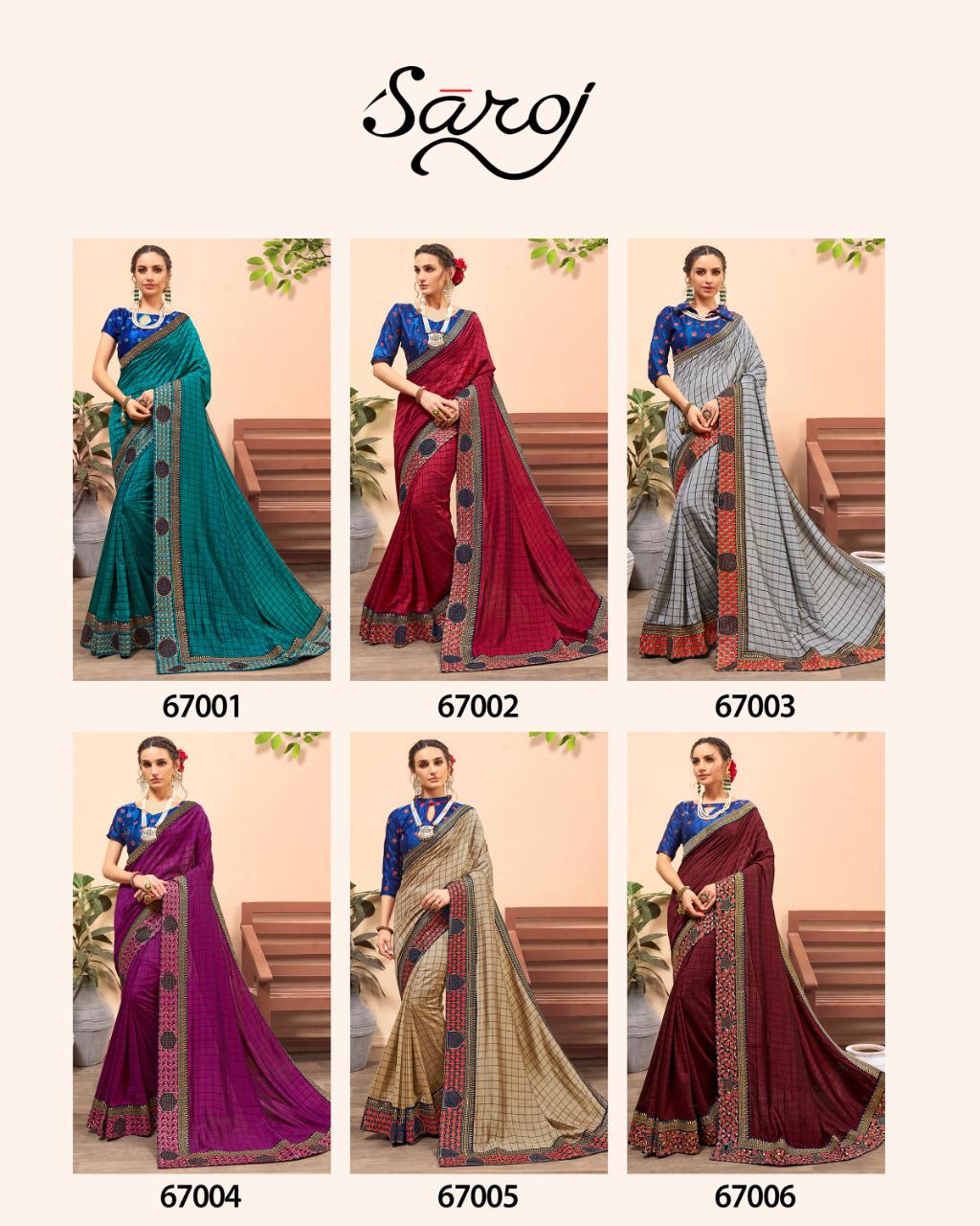 Saroj nakshita beautifully designed border sarees in factory price