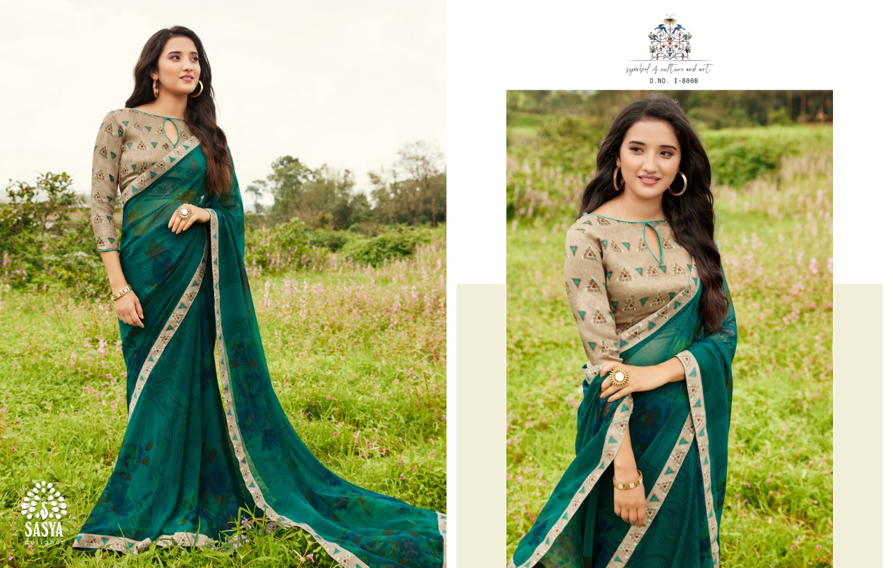 Sasya Designer pallavi beautiful collection of printed border saree