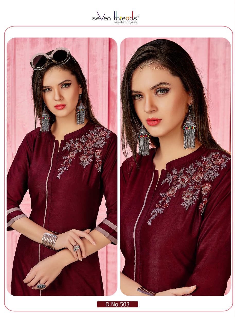 Seven threads rung gorgeous look Kurties in wholesale prices